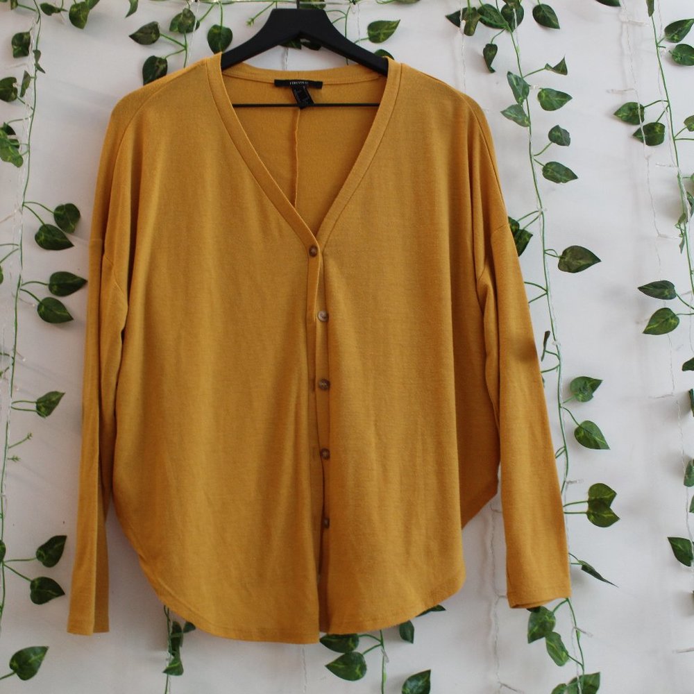 Forever 21 Yellow oversized cardigan